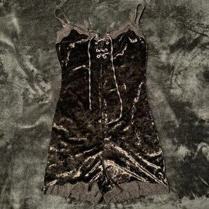 Lip Service Black Velvet Romper